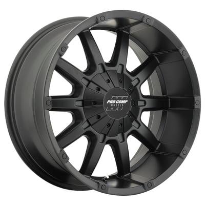 Pro Comp 50 Series 10 Gauge, 20x9 Wheel with 5 on 5 and 5 on 5.5 Bolt Pattern - Satin Black - 5050-292745